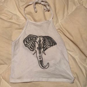 White elephant crop top